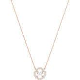 Swarovski Feel beautiful and elegant in this necklace, inspired by the idea of a ‘dancing crystal’. The design features a sparkling stone that floats inside a cage. Plated in rose gold, classic pavé shines in a floral motif to lend playful glamour for daytime style. A lovely gift for Mother’s Day.<br><br><i>Dimensions:</i><br>Length: 14 7/8 inches Dalmazio Design